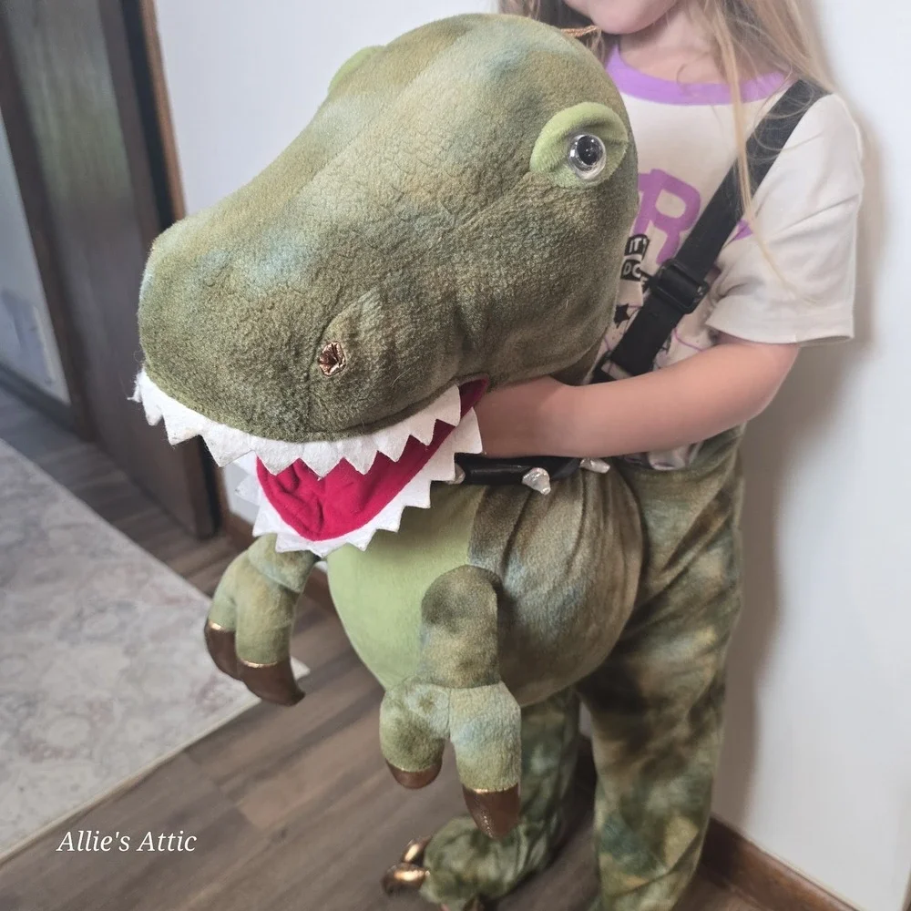 Dinosaur Halloween Costume Play Dress Up‎ Straps Green Boys Girls 4 5 6 Repaired